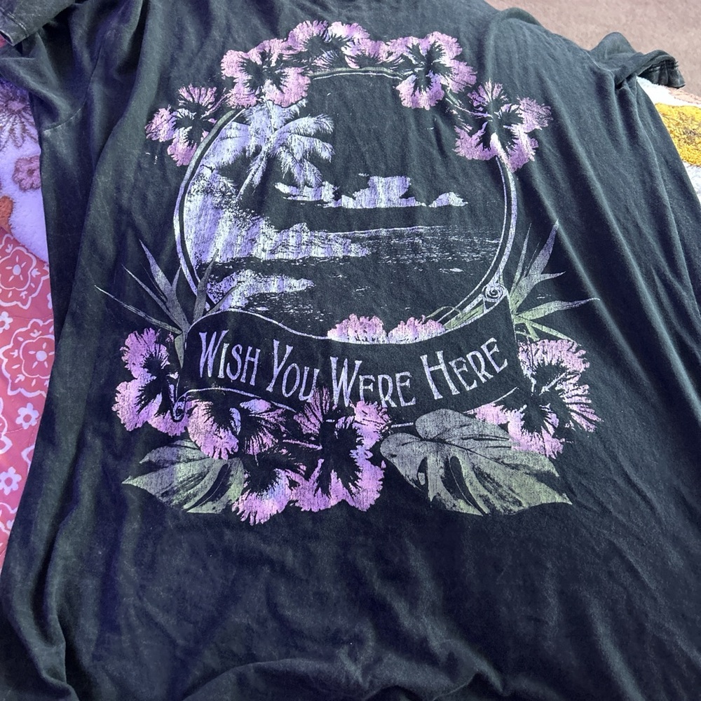 Hollister Black Tee with Purple Accents